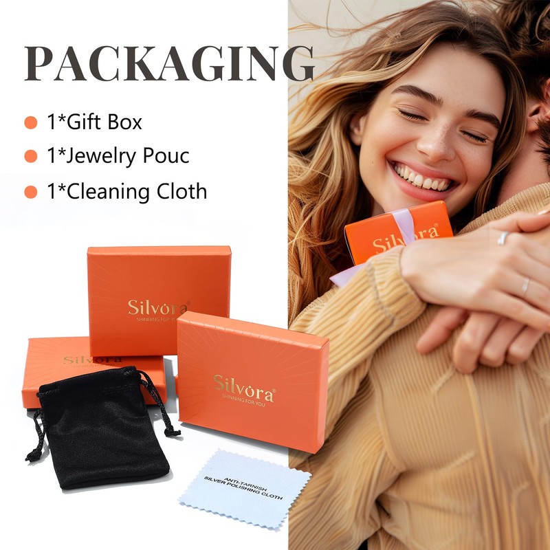 Silvora Heart Letter Stud Earrings for Couples, Dainty Initials Earring