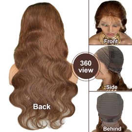 28 Inch Brown Body Wave Lace Front Wig Human Hair Pre Plucked 13X4 HD Transparent Frontal Glueless Wigs for Black Women 180% Density Chocolate Brown Wig with Baby Hair