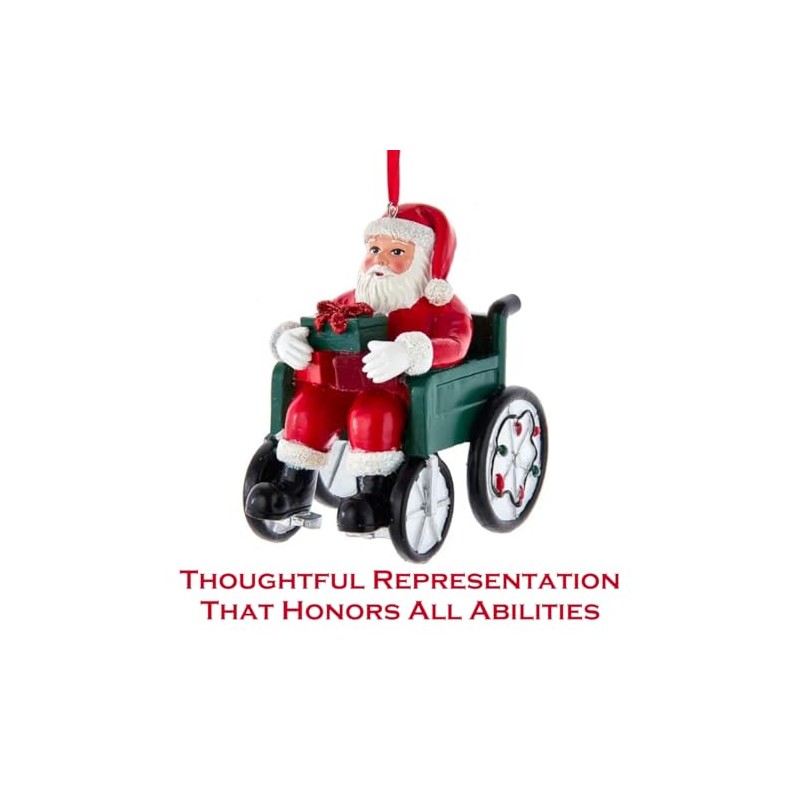 The Bridge Collection Santa in Wheelchair Ornament - Santa Claus