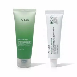 Anua (어성초 트러블 집중케어 세트) 아누아 쿼세티놀 모공 딥 클렌징폼 + 센텔라 레드스팟 크림 Ulmus Triangle Trouble Care Set: Anua Quercetin Pore Deep Cleansing Foam + Centella Red Spot Cream [1 set]