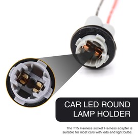 Nowkont Pack-2 Universal Waterproof PVC & TPE Wiring Harness Socket, T10 T13 T15 Automotive Turn Signal & Brake Lights Cable Harness Connector (Grey)