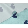 oneOone Velvet Light Blue Fabric Hearts Heart Quilting Supplies Print