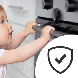 Moonybaby Childproof Oven Door Lock, Child Safety Oven Front Lock(ONLY for Flat Surface), Heat-Resistant, No Tool Needed, Jet Black