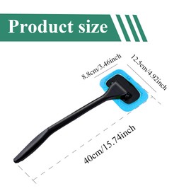 WINUERK Car Window Cleaning Tool, Car Window Cleaner with 4 Reusable Microfiber Pads and Extendable Handle, Auto Glass Wiper Cleaning Kit for Cleaning Dirt and Grime from Windscreen (Light blue)