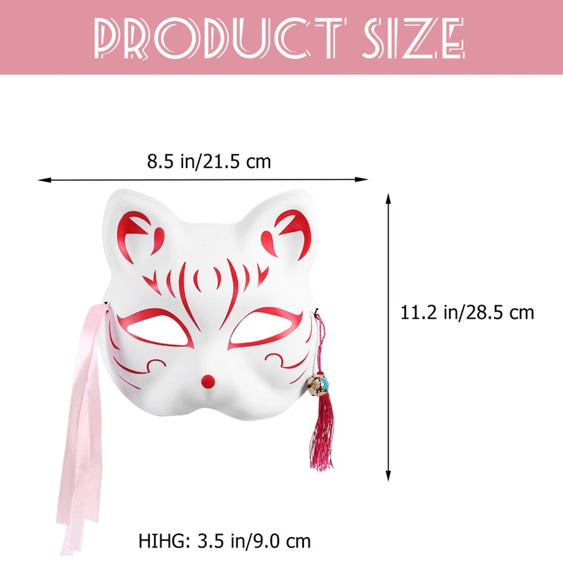 Alipis Mask Janpanese Style Cat Mask Cosplay Half Mask Kitsune