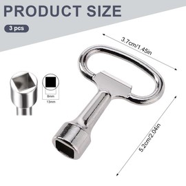 KEMUZ Pack of 3 square keys, 8 mm key, square tap, outdoor tap, air venting key, tap key, universal key, for city bus power box