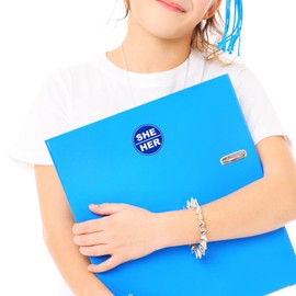 She Her Pronouns Set of 4 Sticker Decal Notebook Car Laptop 2.75" (Color)