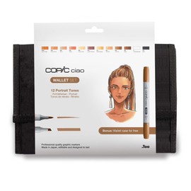 COPIC Ciao marker set A with 72 colours, all-round layout marker, alcohol-based, in practical acrylic display for storage and easy retrieval.