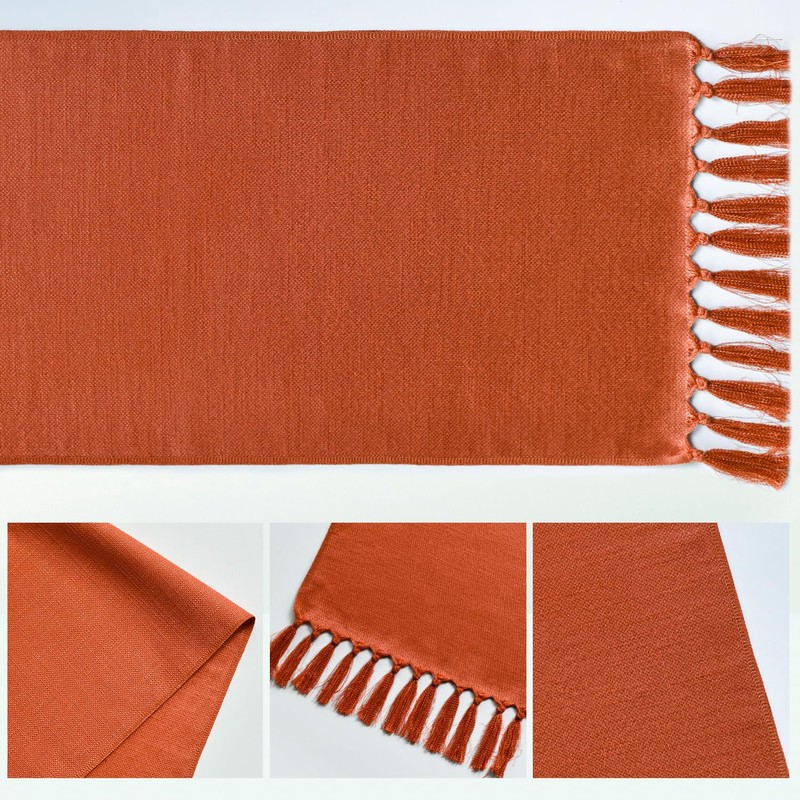 Artoid Mode Terracotta Orange Boho Rural Rustic Farmhouse Tassel Table