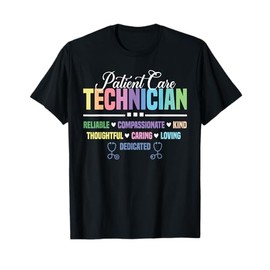 Patient Care Technician Heart Stethoscope PCT T-Shirt