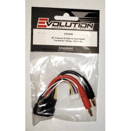 Evolution 4S Traxxas ID Type Male to 4mm Bullet Charger Connector - 12awg Wire