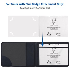 Wisdompro Disabled Badge Holder, PU Leather Blue Badge Holder Wallet for Car Disability Parking Permit Cover Hologram Safe - for Timer with Blue Badge Attachment Only, 8.1x5.7 inch