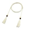 FAIRYGATE Womens Braided Belt Beige Waist Belt Beads Tassel Thin