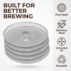 6 Pcs Universal French Press Filter Screen 3" 304 Stainless Steel French Press Filter Replacement Useful and Professional Coffee Filters, Reusable Coffee Filters, French Press Filters Replacements