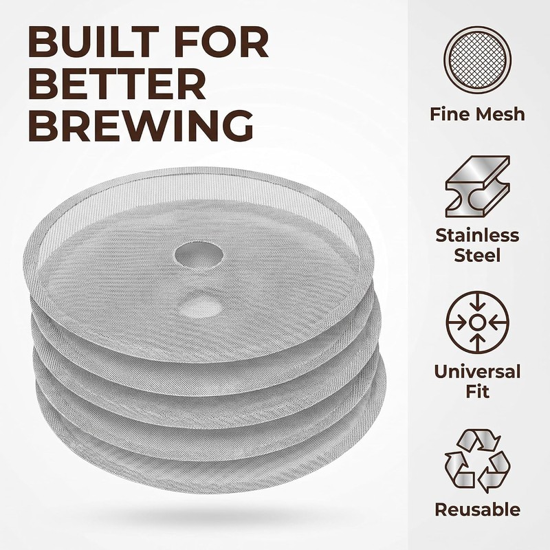 6 Pcs Universal French Press Filter Screen 3" 304 Stainless