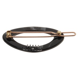 France Luxe Narrow Oval on Tige Boule Barrette - Nacro Black