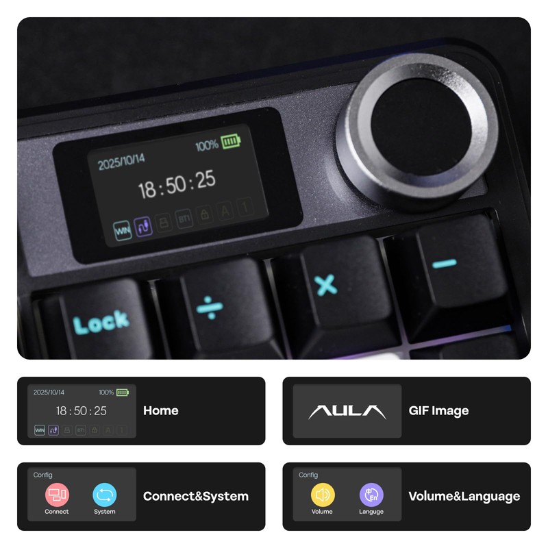 EPOMAKER X Aula F108 PRO Wireless Gaming Keyboard with Screen,