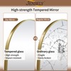JENBELY Gold Oval Mirror, 17x30 Inch Pill Shaped Metal Frame