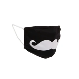 Bodico Cute moustache Washable Cotton Reusable Kids Face Mask, Black 1 count