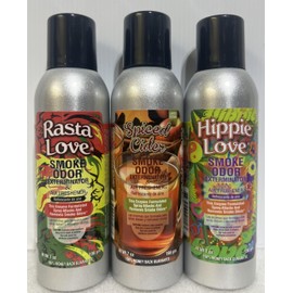 Smoke Odor Exterminator 198 gm/ 7 oz Large Spray Rasta Love Set of Three Cans. Assortment (3) Includes Rasta Love, Hippie Love & Spiced Cider.