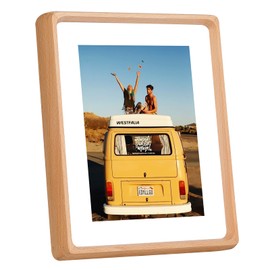 Kattepote Picture Frame 18 x 23 cm, Photo Frame 7 x 9 Inches, Table or Wall Mounting, for Photos up to 18 x 23 cm and with Mount for Photos up to 13 x 18 cm, Made of Beech Wood