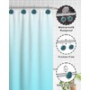 Shower Curtain Hooks 12 Pcs, Aqua Blue Turquoise Geode Agate