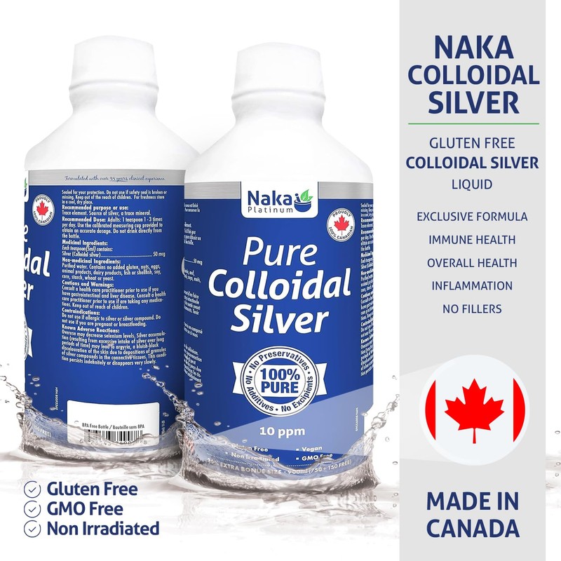 NAKA Naka Platinum Pure Colloidal SILVER 10 ppm 20% SUPER