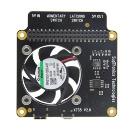DollaTek X735 V2.0 Power Management with Safe Shutdown and Auto Cooling Function Expansion Board for Raspberry Pi 4 Model B/Pi 3B+(plus) /3B