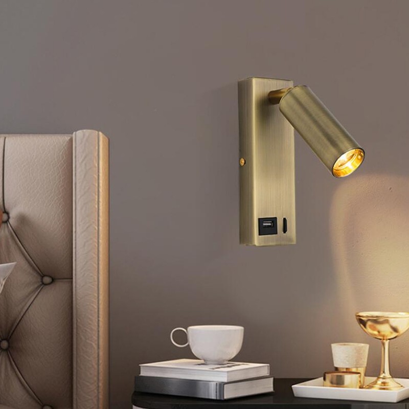LED Wall Mounted Spotlight Adjustable Angle USB Port Design Stylish