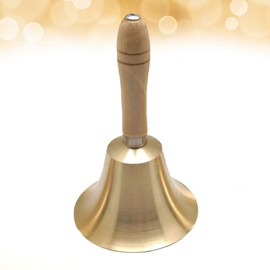 TOYANDONA Hand Bell, Loud Brass Hand Call Bell Handbells with Wooden Handle, Hand Bells for Kids and Adults, for Weddings, School, Christmas, Hotel, Service and Game (6. 5cm)