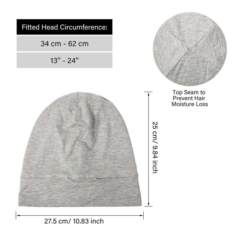 Geyoga 2 Pcs Silk Satin Bonnet for Sleeping Men Silk