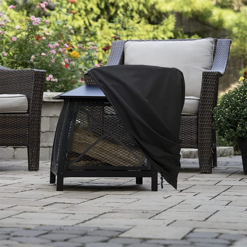 UCARE Outdoor Steel Patio Fireplace Cover Waterproof 420D Oxford Square