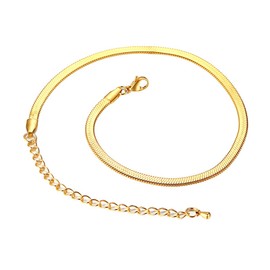 Caimeytie Women's Snake Chain Necklace Stainless Steel Gold Plating Valentines Gifts for Your Love