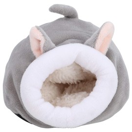 Hamster Bed, Cute Animal Shape P Cotton Winter Warm Slee for Hed Rat Dwarf Gerbil Syrian Hamster(Gray)