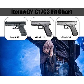 CYTAC Left Hand Level II Tactical Security Gun Holster | Fits Glock 17/22 / 31 | R-Defender G3 Series | CY-G17G3L