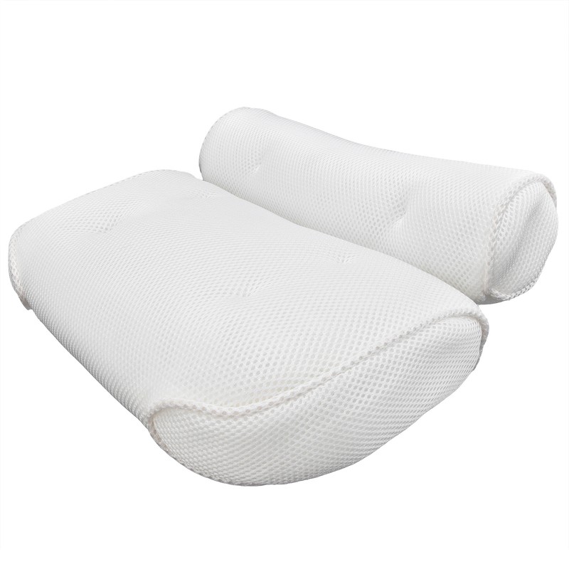 Mesh Bathroom Pillow Soft Comfortable Suction Cup Pillow Bath Tub