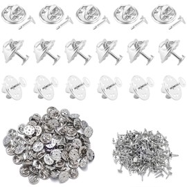 SANJAOYEE Lapel Pin Clasp Lapel Pin Batch Diameter 11mm Silver Butterfly Clutch Set of 50