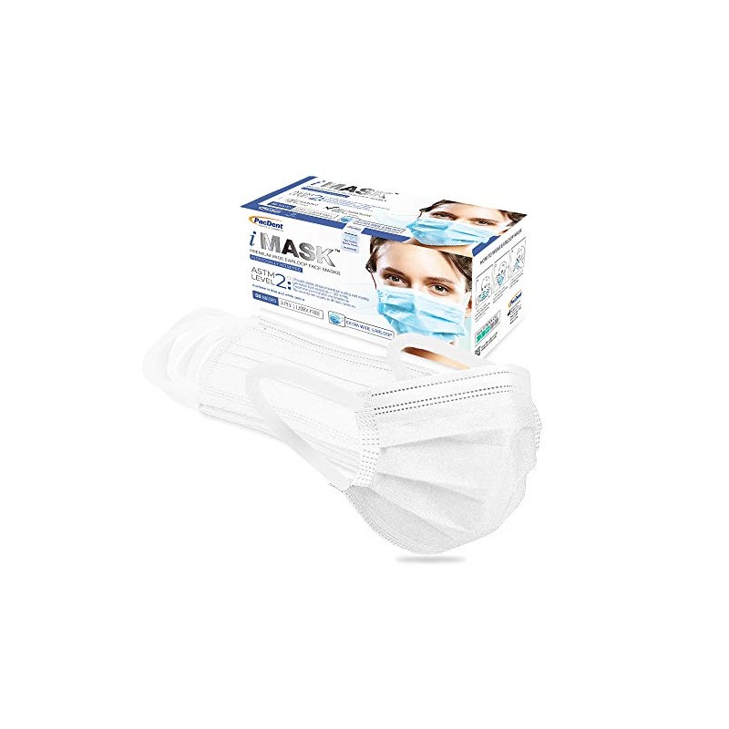 Pac-Dent MASKT-02W-A iMask Level 2 Premium Wide Earloop Disposable 3-Ply