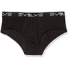 Evolve Men's Cotton Stretch 3 Pack No Show Brief, Black,