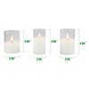 Stonebriar Set of 3 LED Pillar in Clear Glass Hurricane