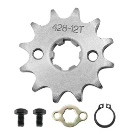 Saihisday 428 Chain Sprocket 12T 17mm Front Engine Sprocket Compatible with 50cc 70cc 110cc 125cc 140cc 160cc ATV Dirt Bike Quad TaoTao Roketa Sunl (12T, 17mm)