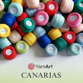 YarnArt Canarias - Hilo de ganchillo 100% algodón mercerizado – 20 g (0.7 oz), 203 yardas – Hilo de encaje ultra fino para ganchillo, encaje, tapicería, bordado y accesorios (5352)