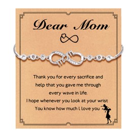 Infinity Love Bracelets for Mom, Birthday Jewelry Gifts for Women Mom Daughter Granddaughter Grandma from Daughter Son (mom)