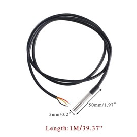 10 Pieces of DS18B20 Temperature Sensor Temperature Probes in Stainless Steel Packaging, Waterproof, 1M.
