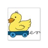 CafePress Duck Pull Toy Square Sticker 3 X 3 Square