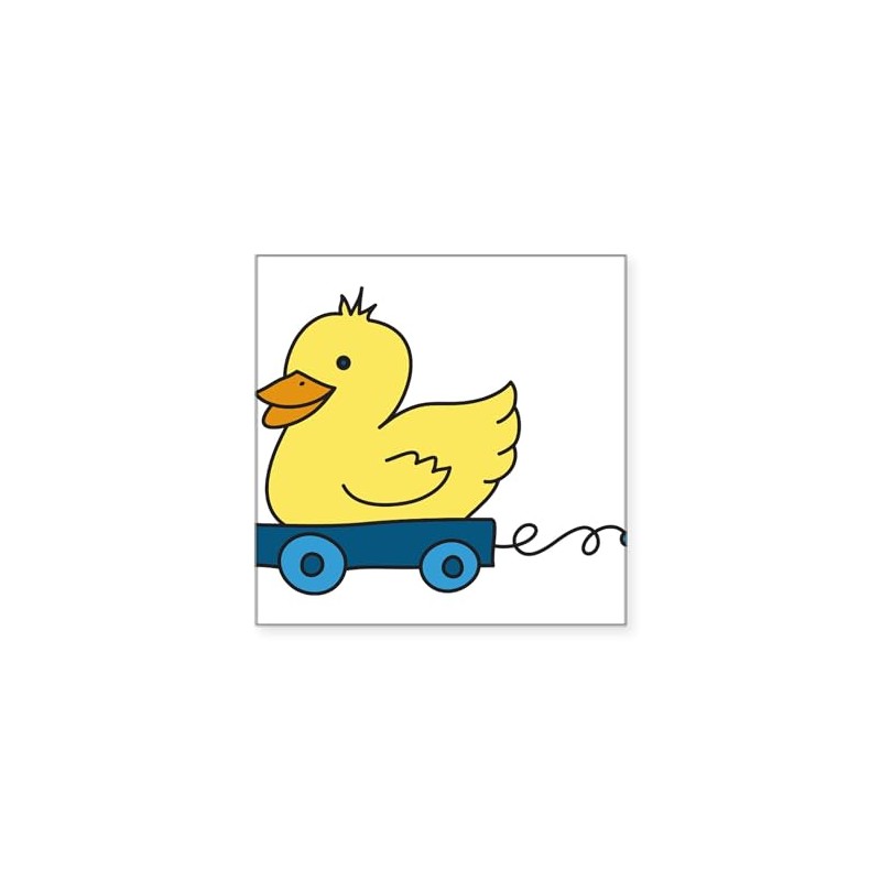 CafePress Duck Pull Toy Square Sticker 3 X 3 Square