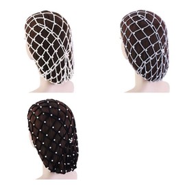 Sleeping Hair Nets Crochet Hair Net 1 Piece Pearl Crochet Net Hair Net Knitted Hair Wrap Crochet Hair Net Sleeping Cap Hair Accessories Hair Net Knitted Tube Hat for Women