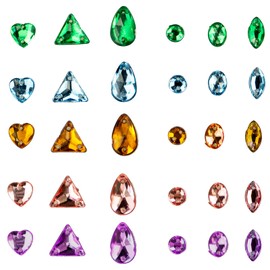 500 Pieces Sewing Gems Acrylic Sewing Crystal Mixed Shapes Sew On Rhinestones with 2 Holes for Clothes Sewing Beads Decorations (Multicolor)