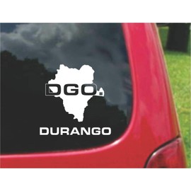 2 (PCS) Durango Mexico Outline Map Stickers Decals (7"x7")