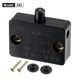 MECCANIXITY Cabinet Lamp Switch AC 250V 1A Momentary Normally Closed Door Wardrobe Touch for Household Furniture Cupboard Closet, Black Pack of 2